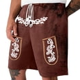 thumbnail image 4 of IWRICH Men's Graphic Printed Retro Shorts Elastic Waist Drawstring Short Pants Casual Fashion Plus Size Pants with Pockets XL, 4 of 4