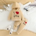 thumbnail image 2 of Mercatoo Baby 2 Piece Outfit I Love Papa Sweatsuit Set Long Sleeve Hoodies Sweatpants Suit Cotton Cute Joggers 𝐓racksuit, 2 of 4