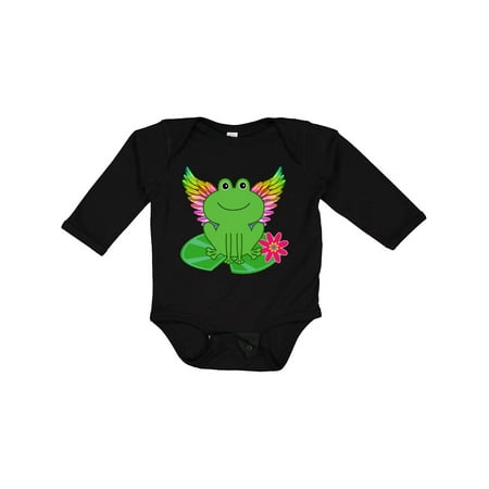 

Inktastic Frog Lily Pad Wings Girls Long Sleeve Baby Bodysuit