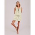 thumbnail image 5 of Womens Polka Dot Two Piece Lounge Sets Summer Sleeveless Tops Drawstring Shorts Matching Sets Yellow S, 5 of 9
