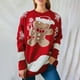thumbnail image 4 of Suéteres de punto con estampado de pan de jengibre navideño para mujer, suéteres holgados de cuello redondo y manga larga para otoño e invierno, 4 of 5
