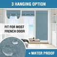 thumbnail image 5 of Turquoize Fantasdecor Linen French Glass Door Curtains for Kitchen Tie Top Blackout 1 Panel，26" X 68" , Stone Blue, 5 of 7
