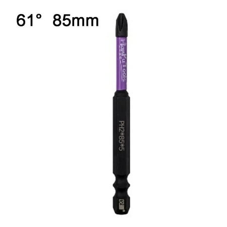 

BUYISI HRC61 Degree Magnetic Cross Screwdriver Bits PH2 Multipurpose Impact Drill Bits 61 85mm
