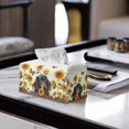 thumbnail image 2 of ZUXONGSY Sunflower Dachshund Tissue Box Cover Modern PU Leather Tissue Holder with Snap Button Texture Leather Tissue Box Cover Waterproof Tissue Cover Gifts to Friends Family, 2 of 7
