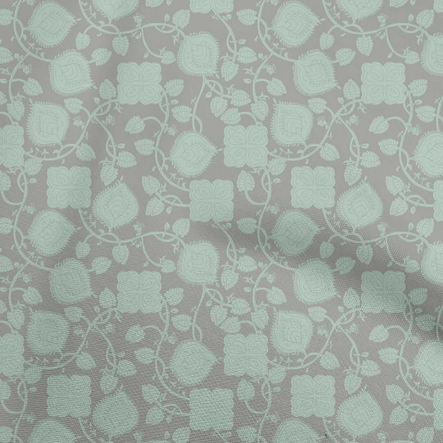oneOone Tissu Popeline de Coton Gris Matériel de Robe Florale Tissu Imprimé Tissu au Mètre 42 Pouces de Large