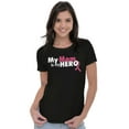 thumbnail image 4 of My Mom My Hero Breast Cancer Ribbon Womens Slim Fit Graphic Tee Brisco Brands S, 4 of 5
