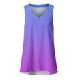 thumbnail image 3 of Tank Tops for Women under $5 Sleeveless V-neck Solid Color Loose Casual Blouse Purple S, 3 of 3