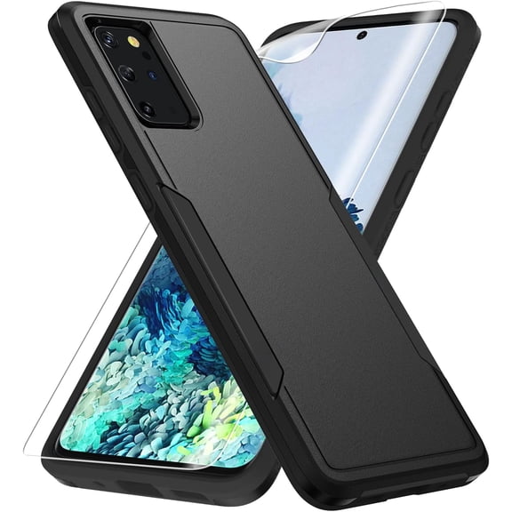 Tianle Compatible with Samsung Galaxy S20 Plus Case, with HD Screen Protector [Military Grade Drop Tested] Heavy-Duty Tough Rugged Shockproof Protective Case for Samsung S20 Plus, Black
