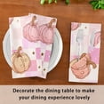 thumbnail image 6 of 6 Pack 20'' x20" Satin Table Napkins Dinner Napkins for wedding Party Decoration events Pink and Peach-colored Pumpkins, 6 of 6