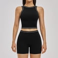 thumbnail image 1 of AEXTO Women 2 Piece Workout Sets Racerback Color Block Tank Top High Waist Tummy Control Shorts Yoga Set, 1 of 14