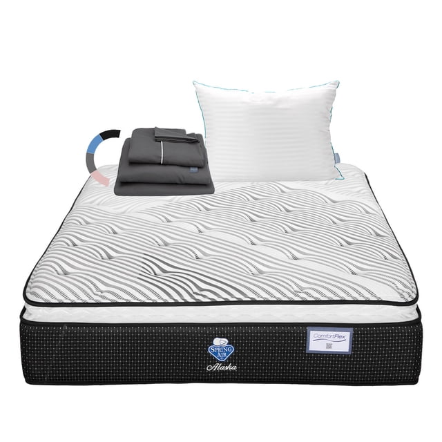 Colchon Queen Size Alaska+Almohada Royal+Sabanas Royal