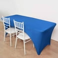 thumbnail image 6 of Balsa Circle 8 Feet Royal Blue Fitted Spandex Tablecloth Open Back Rectangle Table Cover Event, 6 of 8