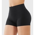 thumbnail image 3 of Shorts YEOREO Elysina de cintura alta, sin costura frontal, 6 cm, negro, 3 of 6