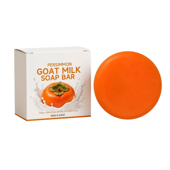 PiGOGI Persimmon Milk Soap Bar Deep Cleansing Gentle Moisturizing 100g for Face Body Daily Use