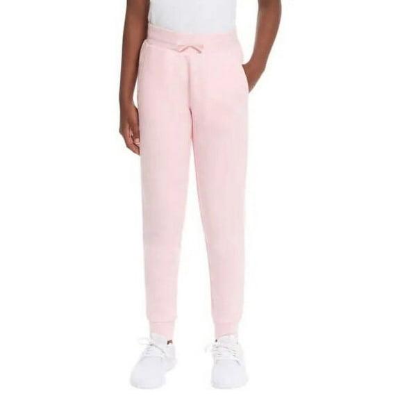 Puma Youth Girl's Fleece Lined Joggers Pants, Light Pink Large 14 - 16