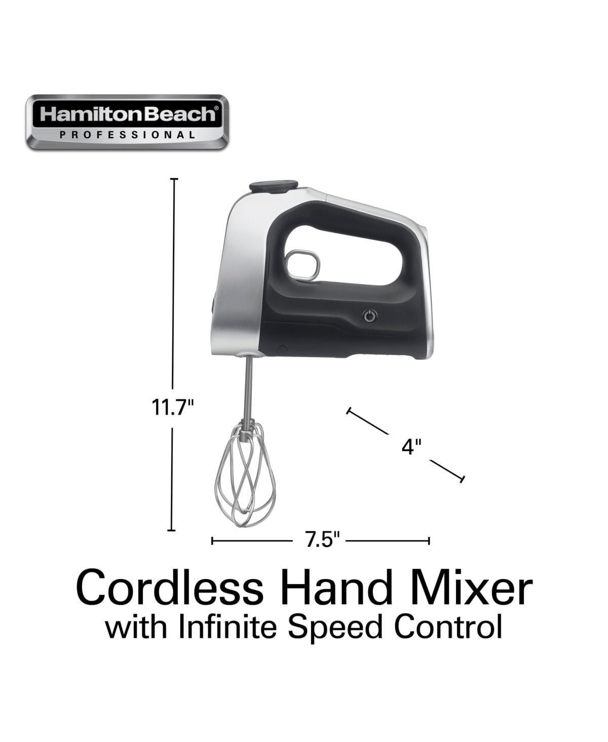 Cordless Hand Mixer with Infinite Speed