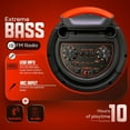 thumbnail image 4 of Lohoms Powerful Party Speaker Bluetooth Wireless with Dual 12" Woofers, Big Portable Rechargeable Speaker with LED Lights, FM Radio & Karaoke Microphone, 4 of 11
