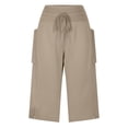 thumbnail image 6 of Holzkary Womens Capris with Pockets Loose Fit Casual Capri Pants Dressy Lightweight Ladies Baggy Cargo Pants for Hiking Capris Cargo Pants Summer Hiking Pants Lightweight Outdoor Quick Dry Pants, 6 of 8