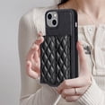 thumbnail image 2 of For Iphone 14 Plus Horizontal Wallet Rhombic Leather Phone Case(Black),iPhone 12, 2 of 6