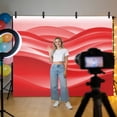 Red Gradient Photography Backdrop 7x5FT, Fluid Wave Art Photo Backdrops ...