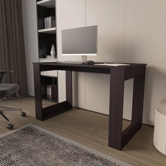 Wengue Writing Computer Desk with Ample Work Space Elegant & Versatile Design for Home or Office