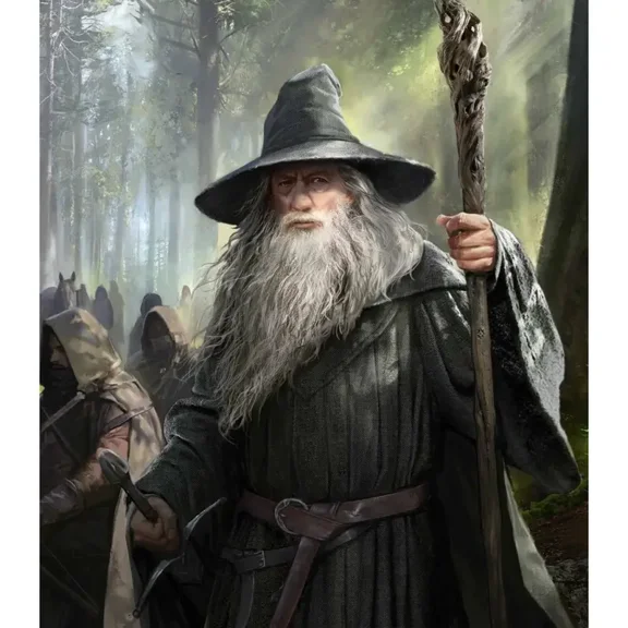 The Lord of The Rings Gandalf 5D Diamond Painting Tools for Adults DIY Diamond Art Tools for Beginners with Round Full Diamond Diamond Gemstones Home Wall Painting Art Decoration Gift Artwork