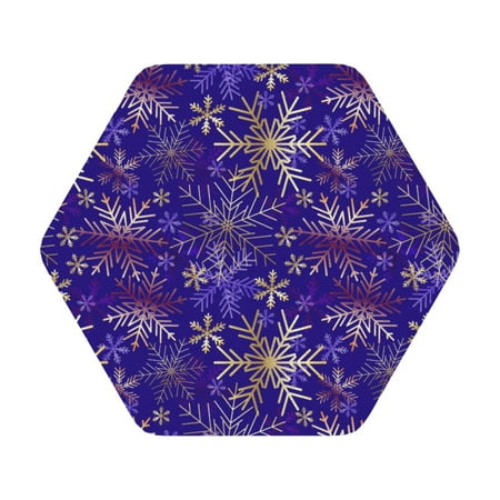

Zeuib blue purple Snowflake Print Set of 6 Coasters for Drinks Glass & Cups Stain Protection Table Coaster Set Decorative Coffee Cup Coasters Housewarming Gift for Home Decor Hexagon