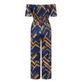 thumbnail image 3 of Vedolay Women'S Jumpsuits Womens Button Up Printed Long Wide Leg Pant Party Jumpsuits,Dark Blue M, 3 of 4