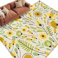 thumbnail image 2 of Area Rug for Living Room, Abstract Botanical Non-Slip Indoor Large Carpet for Bedroom/Dining Room, Vintage Yellow Green Flower Leaf Plant Washable Low-Profile Rectangle Floor Runner Rugs - 5 x 7 Ft, 2 of 7