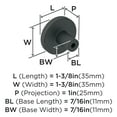 thumbnail image 4 of Amerock Versa 1-3/8 inch (35mm) Diameter Matte Black Cabinet Knob, 25 Pack, 4 of 4