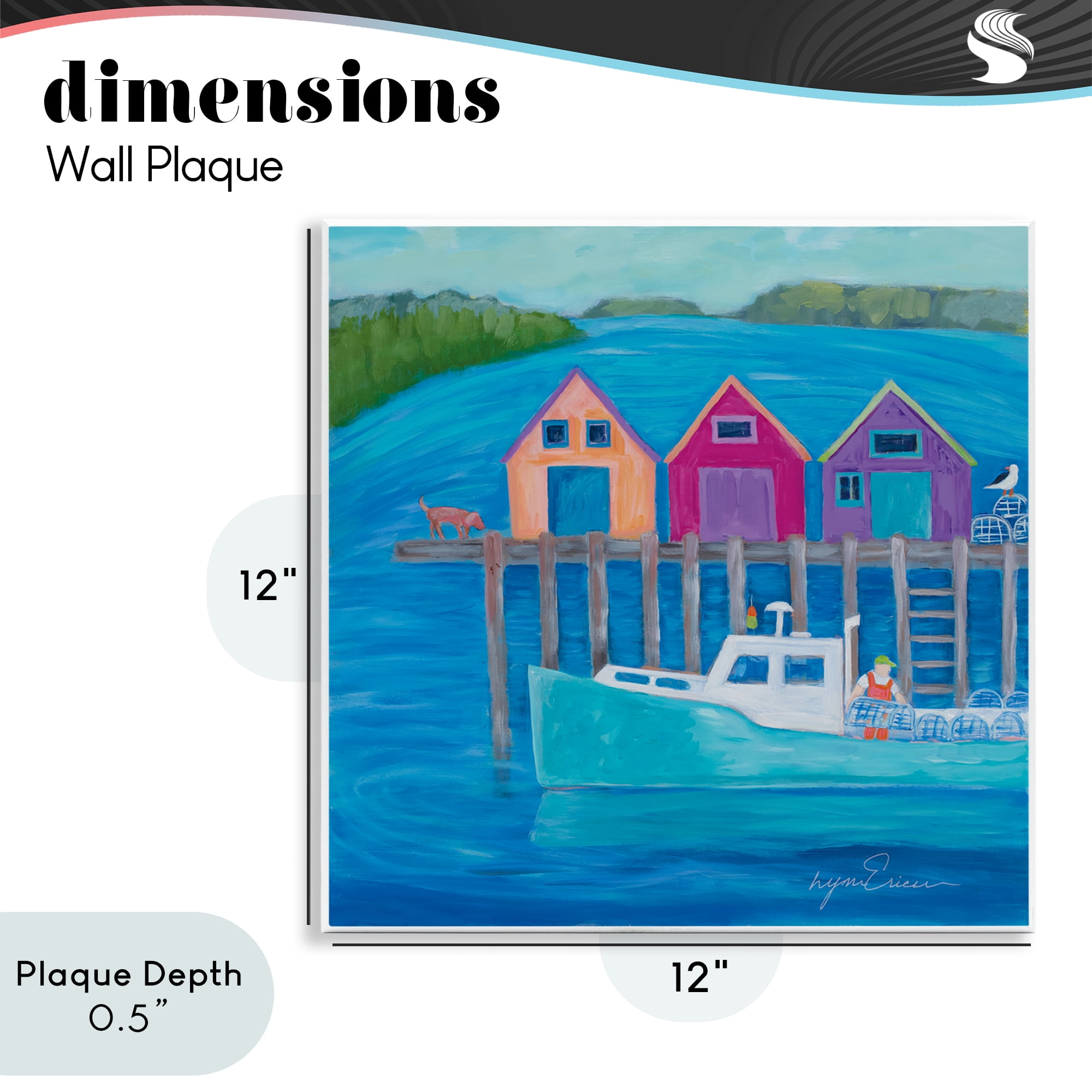 Stupell Industries Work Day at Seaside Village Wall Plaque Art, design by Lynn Ericson Fine Art