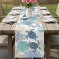 thumbnail image 4 of Ocean Turtle Table Runner 72 Inches, Nautical Sea Coral Conch Shells Watercolor Bed Runner Dresser Scarves Tabletop for Indoor Outdoor Parties/Ceremony/Banquet, 14" x 72", 4 of 9
