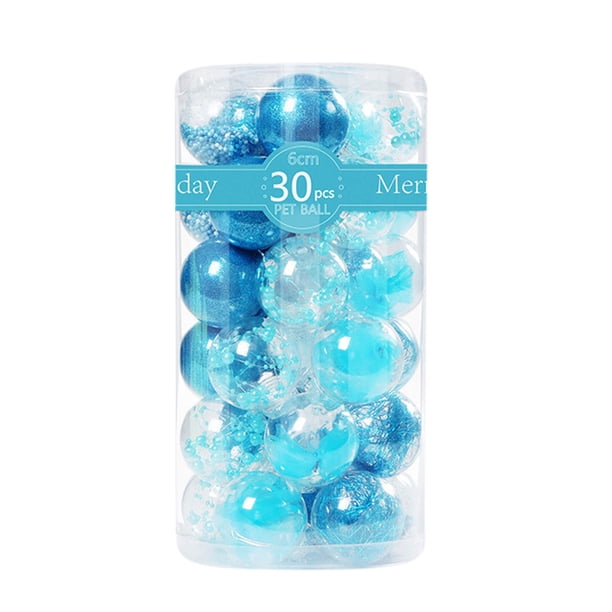 30 bolas navideñas de 6 cm para decorar el árbol de Navidad, varios estilos, para fiestas, árboles de Navidad, bolas de cristal brillantes, decoración para ventanas, regalo único para