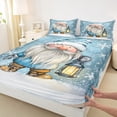 thumbnail image 3 of Manfei Cartoon Gnome Twin Sheet Sets,Merry Christmas Twin Fitted Sheet,White Blue Flat Sheet For Girls Boys,Microfiber Bedroom Decor,3 Pieces, 3 of 7