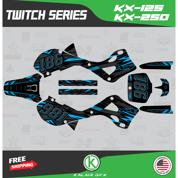 Kalair GFX Graphics Kit for Kawasaki KX125 (1999-2002) Twitch Series
