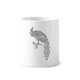 thumbnail image 1 of Pintura colorida de aves pavos reales Titular de cepillo de dientes de cerámica taza de regalo pluma blanco taza 350ml, 1 of 2