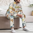 thumbnail image 7 of Xecao Dogs Funny Pets Print Pajamas Set Mens Pajamas Long Sleeve Loungewear Two-Piece Sleepwear Button-Down Pjs Set,2PJS-Small, 7 of 7