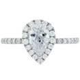 thumbnail image 3 of 1 1/3Ct TW Pear Shape Halo Diamond Engagement Ring 14k White Gold Lab Grown, 3 of 3