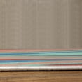 thumbnail image 3 of Vintage Turkish Area Rug, Retro Vibrant Stripes Funky Lines Design Patterns Abstract Print, Soft Carpet for Living Room Decor with Distressed Look, 4' X 5.7', Turquoise Coral, by Ambesonne, 3 of 4