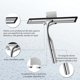 thumbnail image 4 of Escobilla de Goma de Ducha Acero Inoxidable, Jalador para Vidrios con Soporte Ganchos a Juego, Escobilla de Goma de Limpieza Multiusos para Puertas de Ducha, Baño, Ventanas y Cristales de Coche, 4 of 4