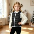 thumbnail image 7 of TIREOW Girls and Boys Lightweight Puffer Vest Zip Up Round Neck Sleeveless Quilted Vests Coat Fall Winter Warm Coat Outwear, 7 of 7