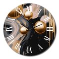 thumbnail image 2 of Designart "Mystic Gold & Noir Fusion I" Abstract Shapes Oversized Wall Clock, 2 of 6