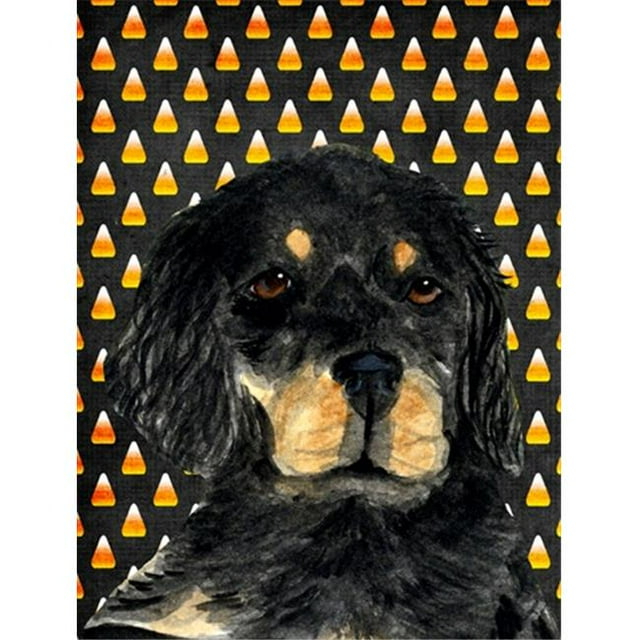 11 x 15 in. Gordon Setter Candy Corn Halloween Portrait Garden Size Flag