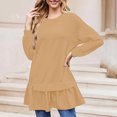 thumbnail image 2 of FAIWAD Women Long Sleeve Sweatshirt Dress Casual Ruffle Pleated Babydoll Dress Oversize Pullover Trendy Fall Winter Clothes, 2 of 5
