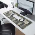 thumbnail image 2 of Long Mouse Pads for Desk,Brown Checkered Geometric and Floral Desk Mats on Top Of Desks, Desk Mouse Pad Extra Large with 3mm Non-Slip Base and Stitched Edge for Gaming,Work,Home 31.5"x11.8", 2 of 5