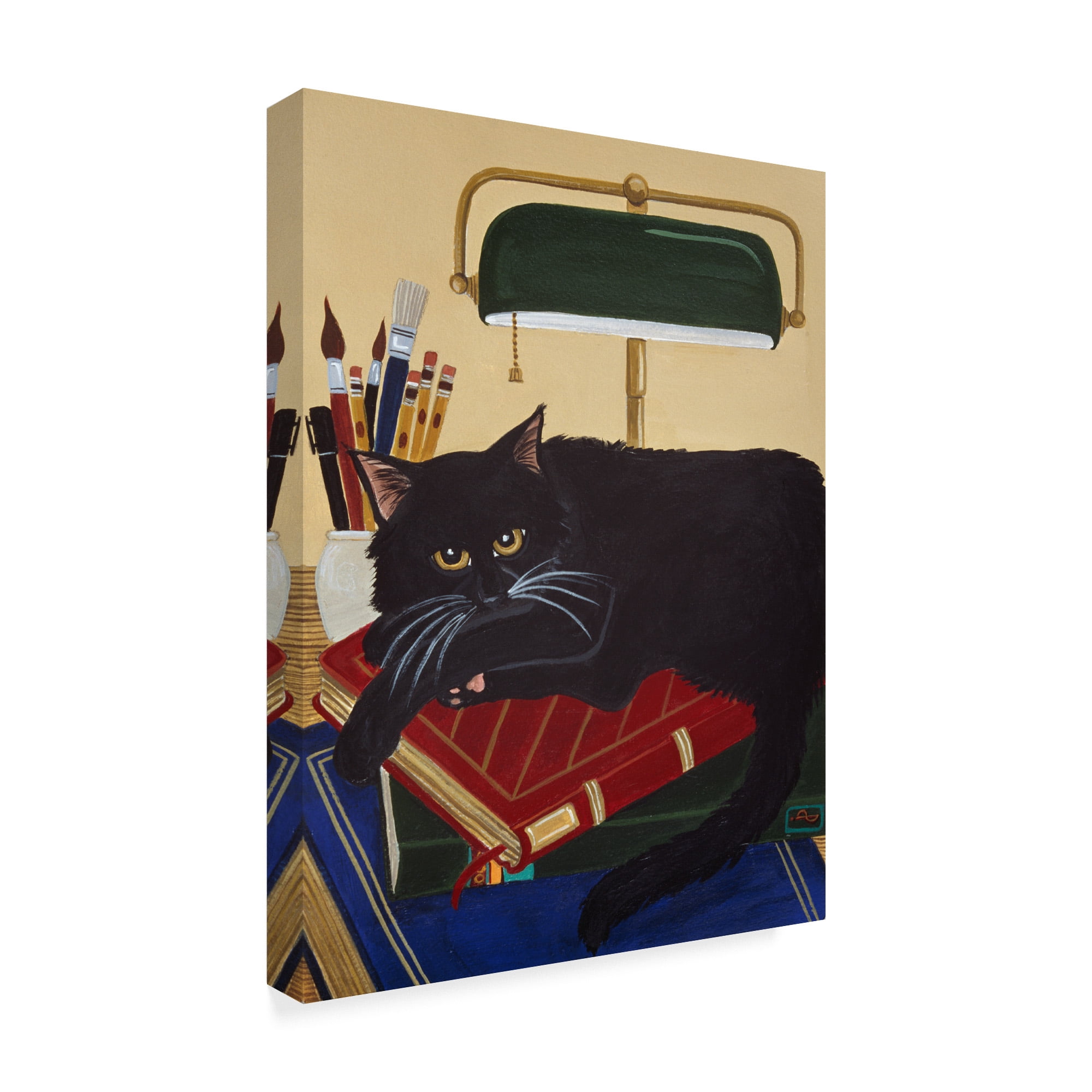 Trademark Fine Art 'Literary Cat' Canvas Art by Jan Panico