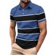 thumbnail image 1 of Blusa y camisa de manga corta con cuello vuelto para hombre, informal, de manga larga, con botones estampados, de poliéster, 1 of 4