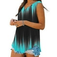 thumbnail image 6 of Womens Tank Tops Plus Size under $5 Sleeveless V-Neck Print Basic Casual Flowy Summer T-Shirt Blue M, 6 of 6