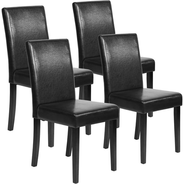 Chaises de Salle à Manger Chaises de Salle à Manger Parsons Ensemble de 4 Chaises Latérales pour la Maison Cuisine Salon (Black)
