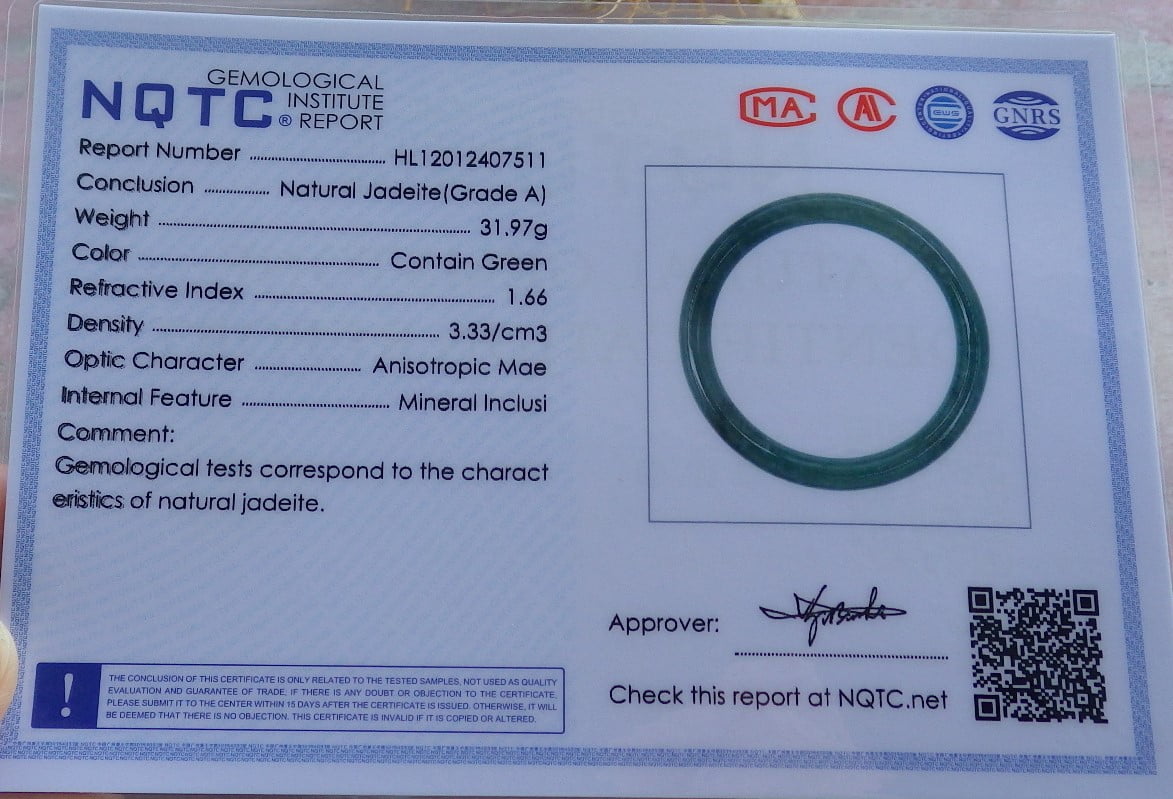 Icy Green Natural A JADE Jadeite Circle Bangle Bracelet 57 mm 683837 TN
